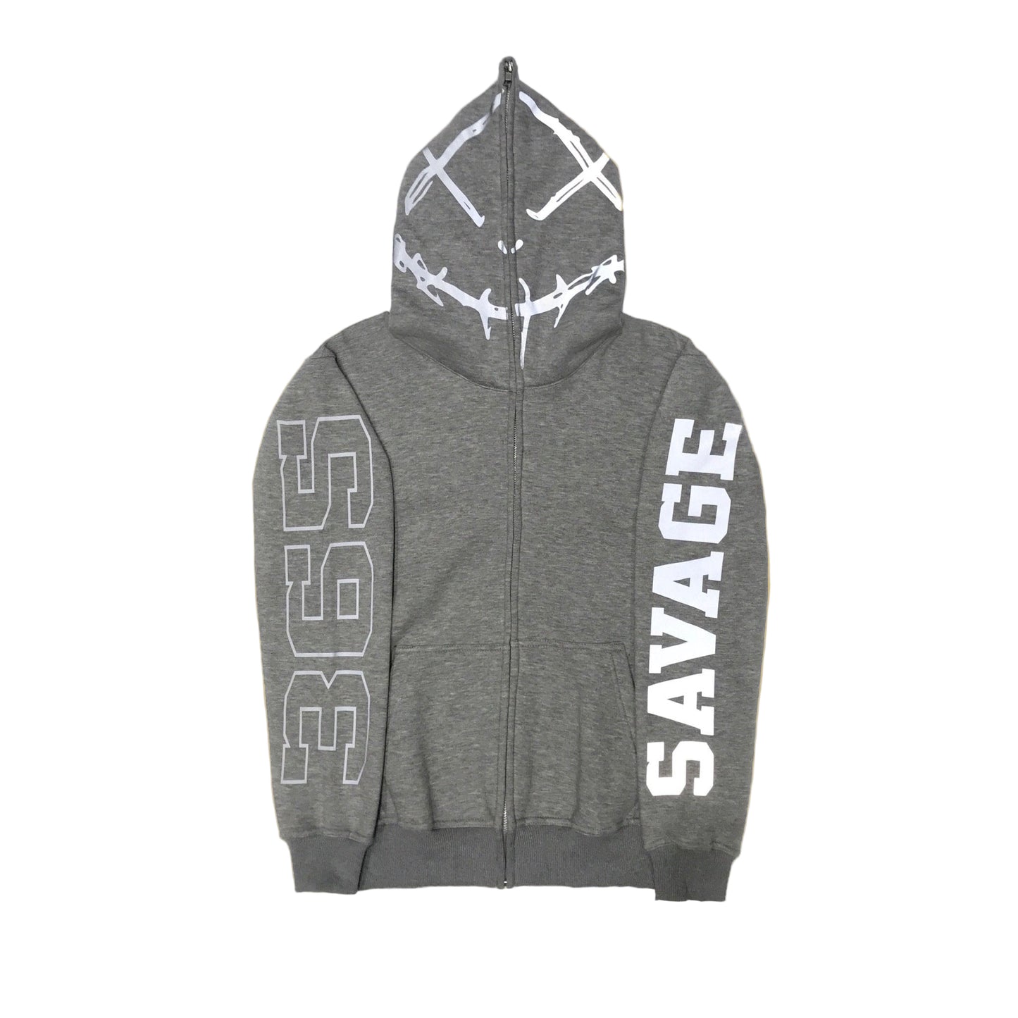 SAVAGE 3M ZIP HOODIE - GREY