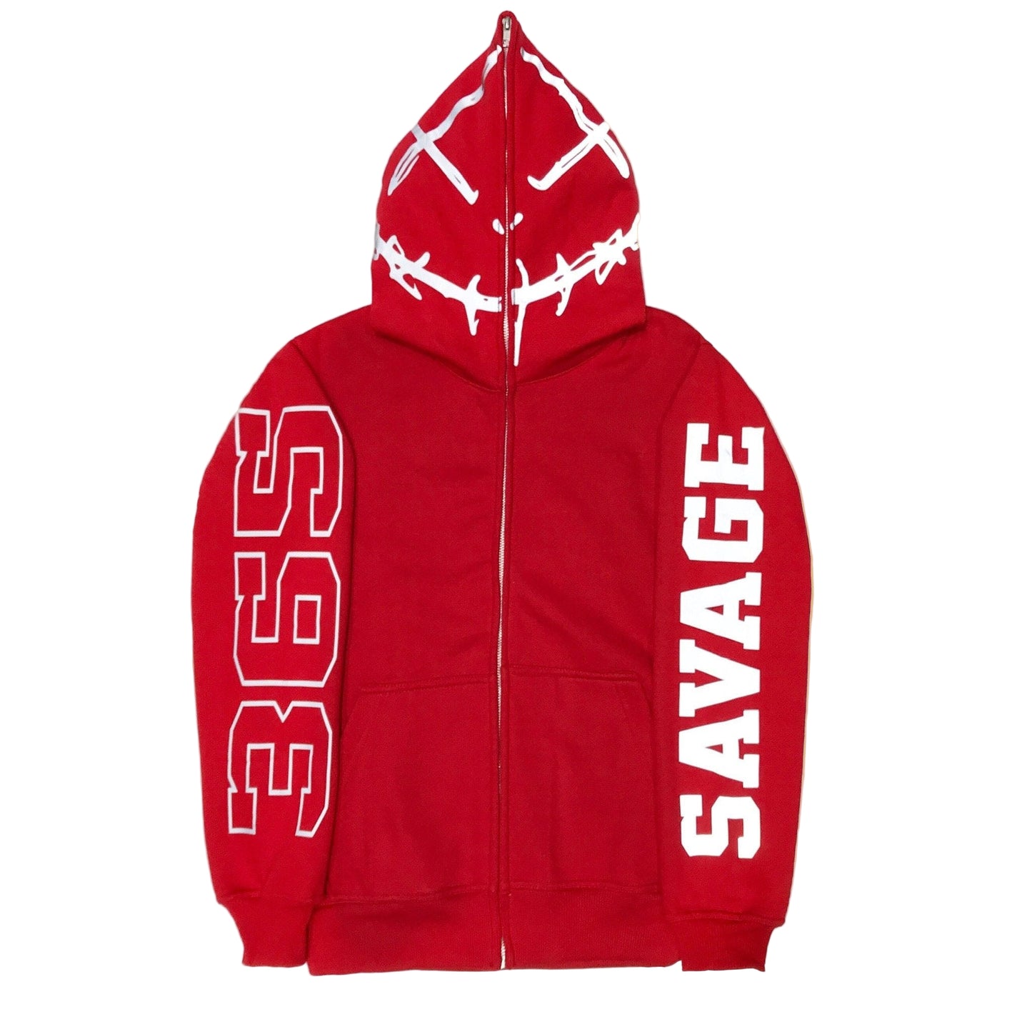 SAVAGE 3M ZIP HOODIE - RED
