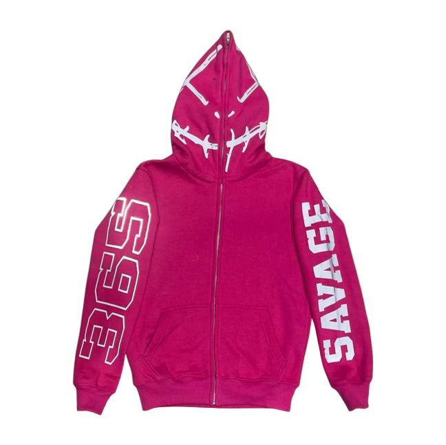 SAVAGE 3M ZIP HOODIE - PINK