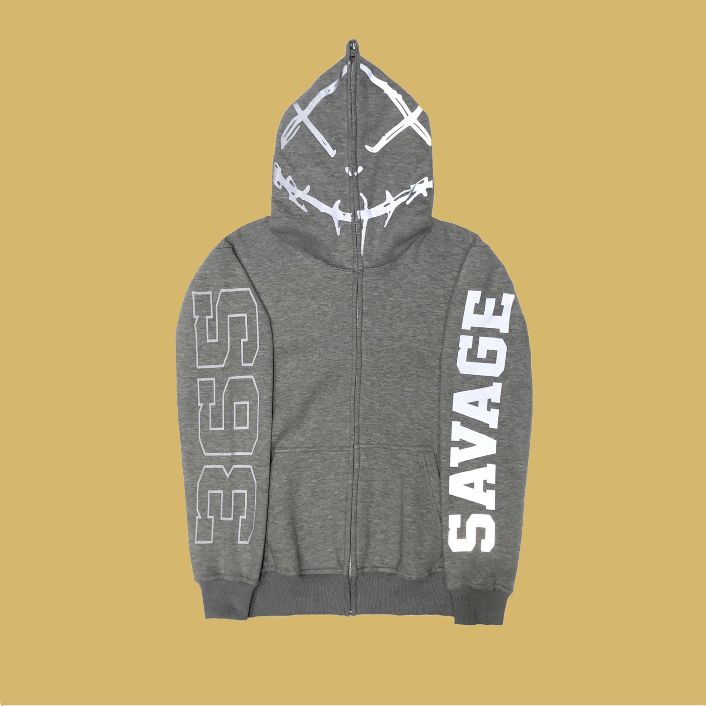 SAVAGE 3M ZIP HOODIE GREY 365clothing