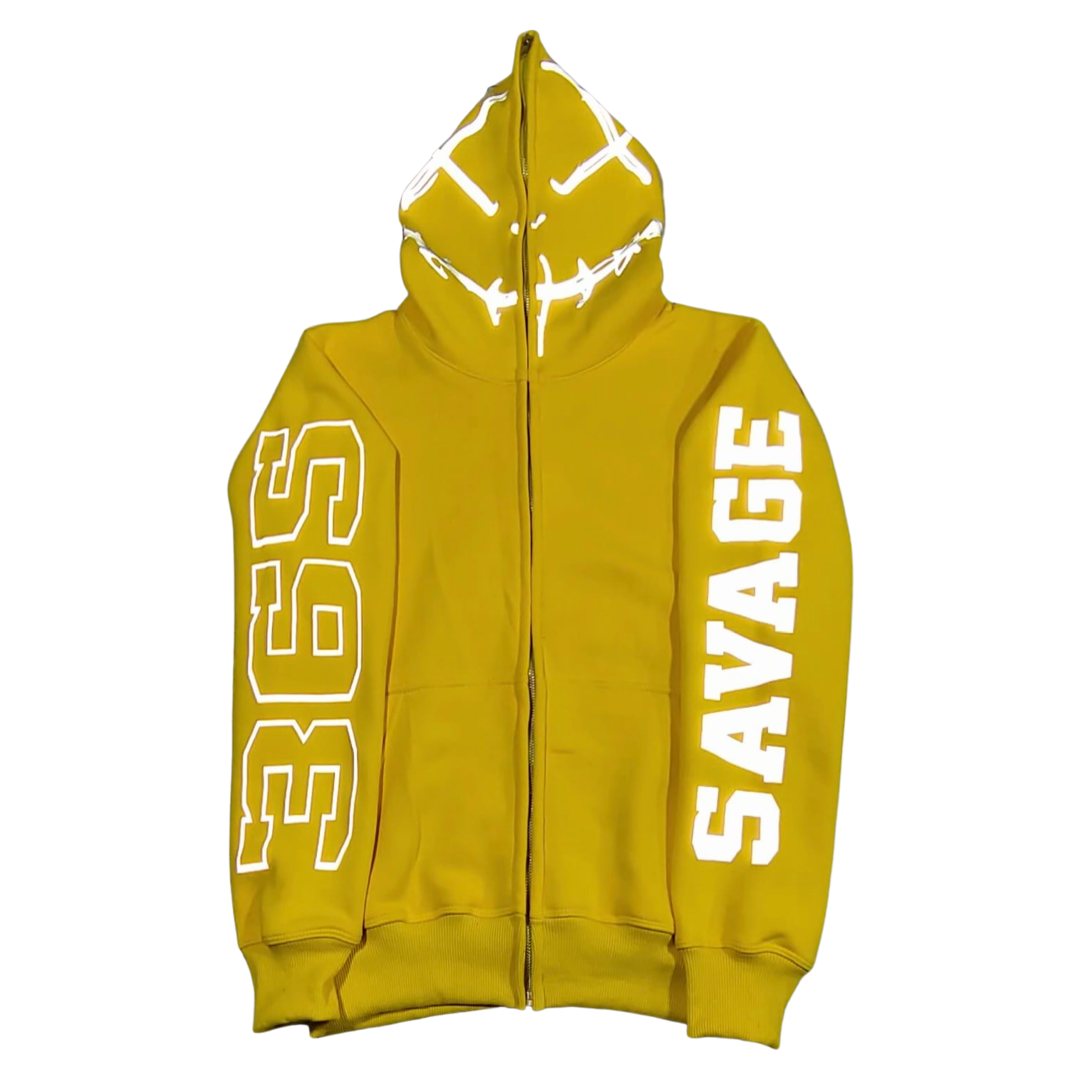 SAVAGE 3M ZIP HOODIE - YELLOW