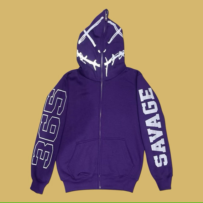 SAVAGE 3M ZIP HOODIE - PURPLE