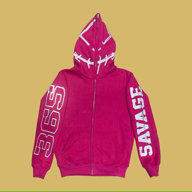 SAVAGE 3M ZIP HOODIE - PINK